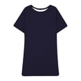 thumbnail image 4 of Ixbnca Robe pour Femme Grande Taille Col Rond Manches Courtes Robes T-Shirt Décontractées Amples Été Robe Courte, 4 of 5