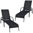 thumbnail image 4 of Gymax Chaise Longue Inclinable Réglable pour Patio - Ensemble de 2, Noir, 4 of 10