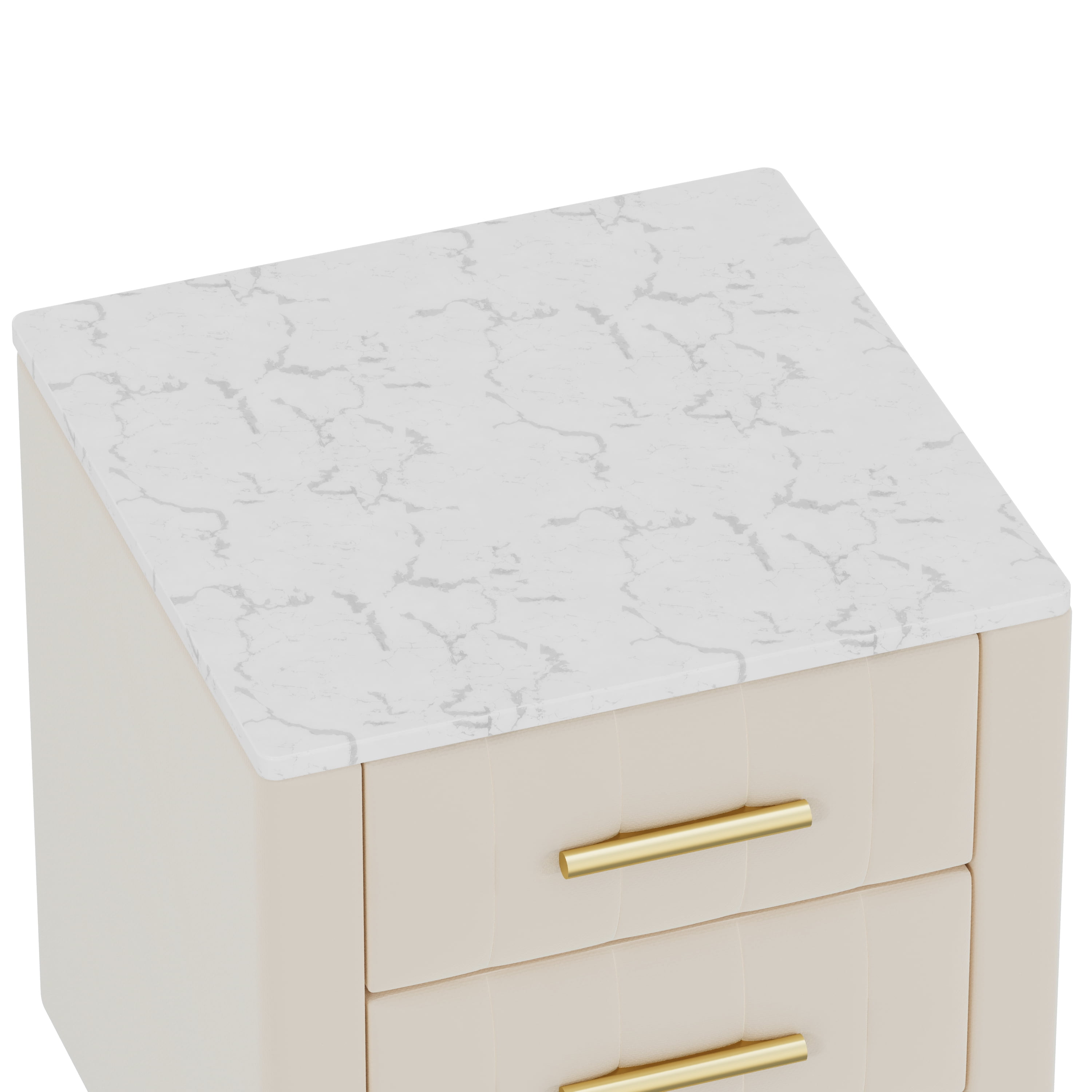 Table de chevet élégante en velours Noble House, beige