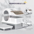 thumbnail image 4 of PawHut Extra Large Stainless Steel Cat Litter Box with High-Sided Wall, 4 of 10