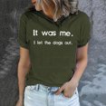 thumbnail image 2 of Penkiiy Hauts d'Été pour Femmes, T-Shirts Amples Unisexes Décontractés à Imprimé Lettre Drôle Manches Courtes Col Rond Blouse Hauts Chemises Drôles TG Vert Armée, 2 of 6