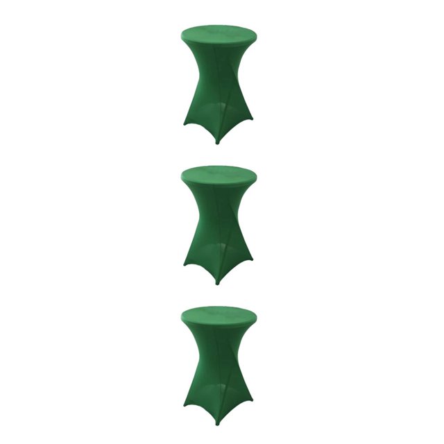 Decodeary Nappe Ronde Extensible pour Hôtel, Mariage, Fête, Facile à Laver, Écologique, Vert, 3 Pcs
