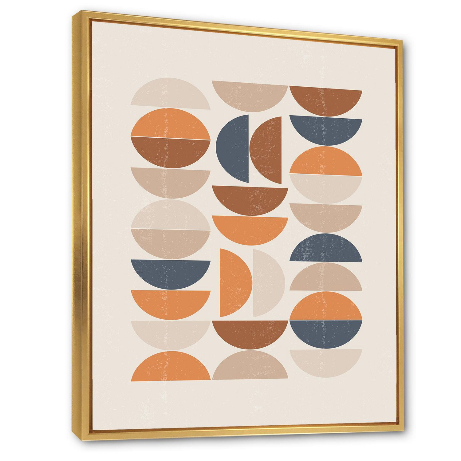 Designart Soleil abstrait et lune S en bleu et orange ART MURAL À CADRE FLOTT