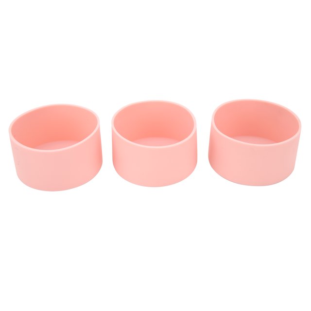 3 Pcs Protection en Silicone Antidérapante Résistante aux Hautes Températures Manchon de Fond de Bouteille d'Eau Rose