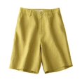 thumbnail image 5 of Ovticza Bermudas pour Femmes Séchage Rapide Légers Shorts en Lin Golf Randonnée Voyage Shorts Jaune TG, 5 of 5