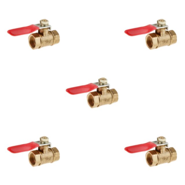 ZheElen Robinet à Boisseau Sphérique en Laiton Fileté Polyvalent pour de Multiples Utilisations FF 12mm Rouge 5Set