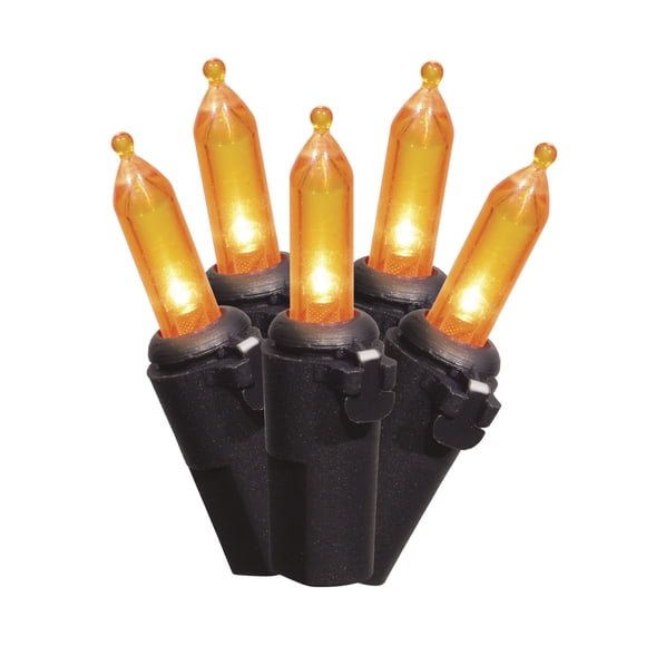 Way to Celebrate Halloween 50-Count Orange LED Mini String Lights, Indoor/Outdoor