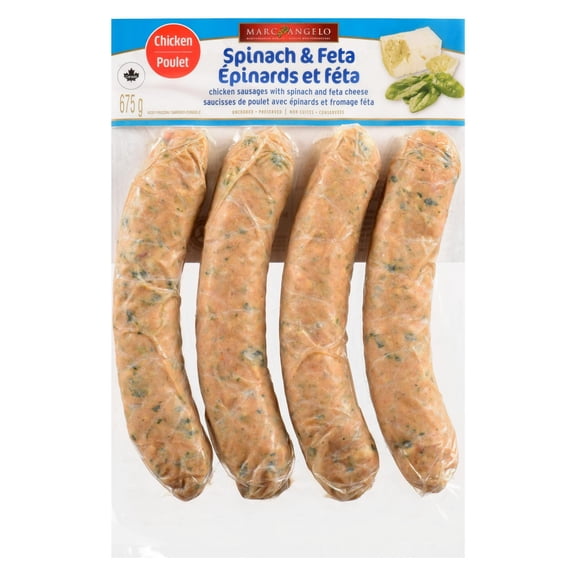 Marcangelo Chicken Sausages with Spinach and Feta Cheese, 679 g