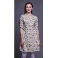 thumbnail image 4 of Bimba Kurti à Manches Retroussables pour Femmes, Col Mandarin Imprimé, Hauts de Kurti Courts, 4 of 6