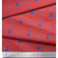 thumbnail image 2 of Soimoi Orange Georgette Viscose Fabric Anchor Hook Nautical Decor Fabric Printed Yard 42 Inch Wide, 2 of 3