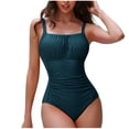 thumbnail image 1 of Push Up One Piece Swimsuits Womens Adjustable Straps Tummy Control Bathing Suits Scoop Neck Ruched Slimming Swimwear, 1 of 5