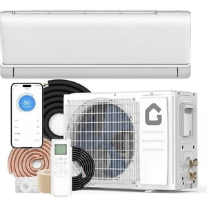YUSAZENS 18000BTU WiFi Sans conduit Mini Séparer Air Conditionneur, 21 SEER2 Support mural à haute efficacité AC Unité 230V ABS Système de refroidissement pour usage intérieur