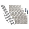 thumbnail image 1 of FASÄDE Rings Decorative Vinyl Backsplash 15 sq ft Kit in Vintage Metal, 1 of 6