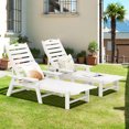 thumbnail image 1 of Costway Lot de 2 Chaises Longues de Patio Réglables, Résistantes aux Intempéries, en HDPE, avec Porte-Gobelet, 1 of 8
