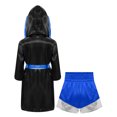 thumbnail image 3 of Fldy Kids Boys Boxing Uniform Set 2Pcs Boxing Robe And MMA Shorts Boxer Costume Halloween Outfit Black Blue Silver 6, 3 of 4