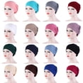 thumbnail image 3 of Women Small Solid Color Soft Knotted Night Sleep Beanie Bonnet Chemo Hat Cover, 3 of 10