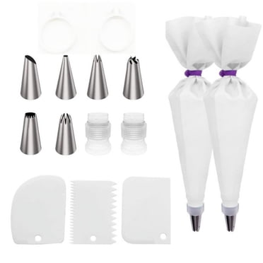 TopLLC 15-piece Decorating Tip Set Butter Flower Baking Tools Butter Scraper Tie Baking Utensils