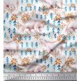 thumbnail image 1 of Soimoi Rayon Fabric Snowflake & Polar Bear Animal Decor Fabric Printed Yard 56 Inch Wide, 1 of 5