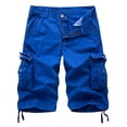 thumbnail image 2 of Cargo Work Pants for Men Mens Casual Pure Color Outdoors Pocket Beach Work Trouser Cargo Shorts Pant Mens Shorts with Zipper Pockets Mens Cargo Work Pants Cargo Work Shorts for Men, 2 of 3