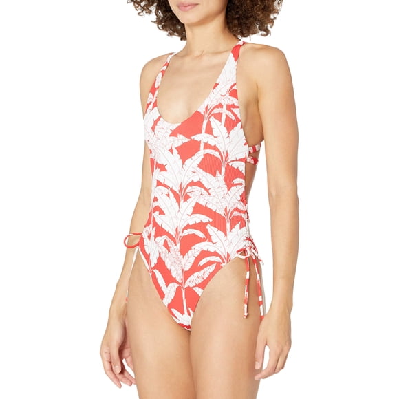 Body Glove Maillot de Bain une Pièce pour Femme Missy Froncé sur les Côtés à Col en V, Tropik Vibe Floral, Très Grand