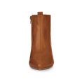 thumbnail image 2 of BLISSFUL STEP Women's Pointed Toe Side Zip Stiletto Heel Ankle Boots Brown 6, 2 of 8
