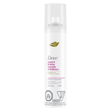 Dove Hairspray Control & Shine Unscented 24H Extra Hold, 198 g
