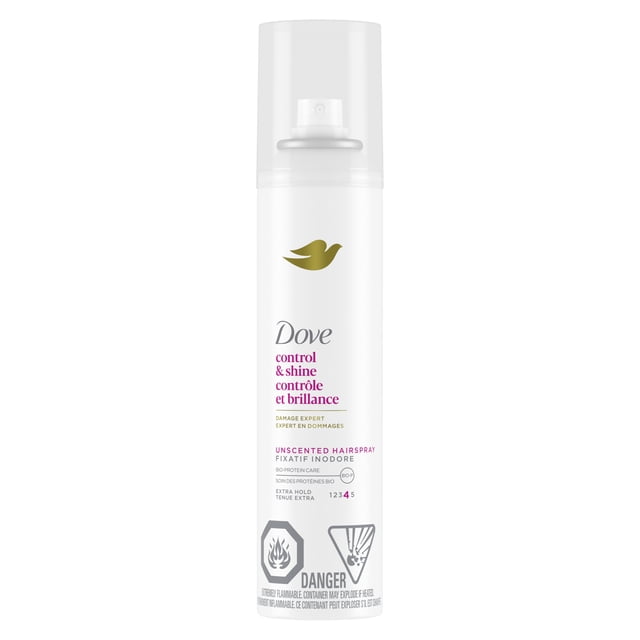 Dove Hairspray Control & Shine Unscented 24H Extra Hold, 198 g