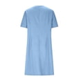 thumbnail image 4 of Bocqde Robe de Sarrau Femmes Infirmières Tenue de Travail Robes Manches Courtes Boutonnée Robe de Sarrau avec Poches, 4 of 5