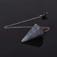 thumbnail image 2 of Angelstones Natural Labradorite Gemstone Rock Crystal Hexagonal Pointed Reiki Chakra Pendant Pendulum, 2 of 3