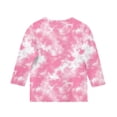 thumbnail image 4 of Plebaso Chemises Teinture sur Nœuds pour Garçons Filles Manches 3/4 Blouses Décontractées Col Rond Enfants Mode 2025 Hauts, 4 of 5