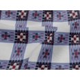 thumbnail image 4 of oneOone Viscose Jersey Fabric Check Ikat Printed Craft Fabric BTY 60 Inch Wide, 4 of 5