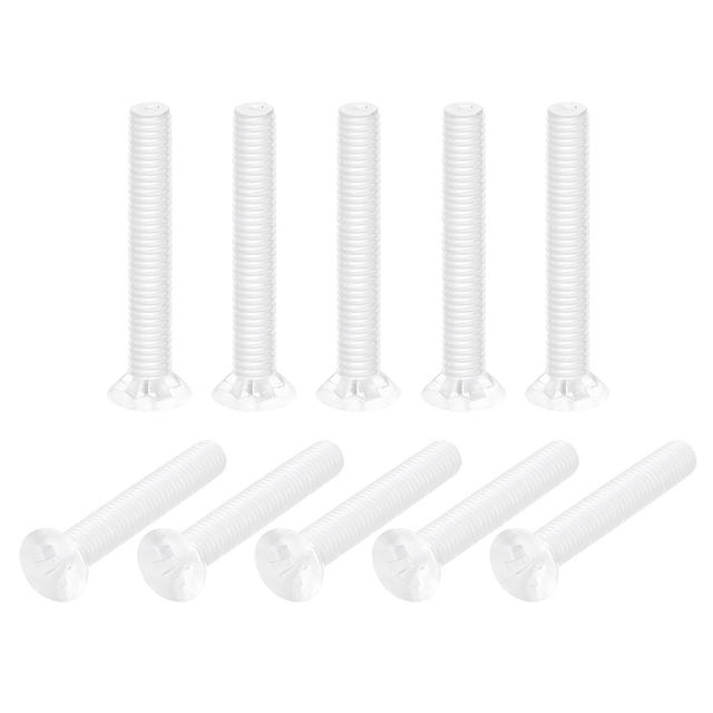 Unique Bargains M3x20mm Plastic Phillips Machine Screws, PC Flat Head Machine Bolts 10 Pack