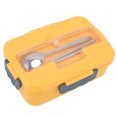 thumbnail image 4 of Thermal Lunch Box, Large Capacity Bento Lunch Box Portable  Microwaveable Compartments Design With Spoon  Chopsticks   For Office For Students Elegant Blue Lunch Box, 4 of 8