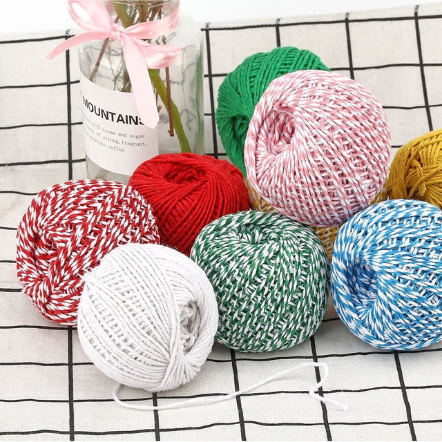 Cotton Thread Weave Socks Clothes Hats Thread Cord Clothing Practicing Prop Sewing Rope Multicolored 100 Meters for Beginners DIY Ropes green