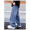 thumbnail image 4 of Boys' Elastic Waistband Jeans - Spring/Autumn Denim, Baggy Cargo Style, Polyester Blend, 4 of 7