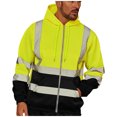 thumbnail image 1 of Mens Road Work High Anime Hoodies Visibilitypullover Long Sleeve Hooded Flannel Hoodies Sweatshirt Tops Blouse, 1 of 6