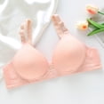 thumbnail image 2 of ManxiVoo Side Folded Full Coverage Wireless Bra for Women Soft Lightweight Support Minimizer with Wide Band L Size Pink, 2 of 7
