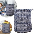 thumbnail image 1 of Patterned Linen Laundry Hamper With Open Top for Bedroom or Bathroom - Durable -Linen Fabric Breathable Large Capacity Stylish Laundry Without Lid, 1 of 5