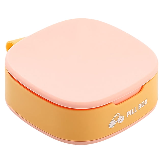 Transemion Pill Storage Box Small Pills Tablet Organizer Container Travel Case Travelling Camping Accessories Emergency Supplies Pink 1Set