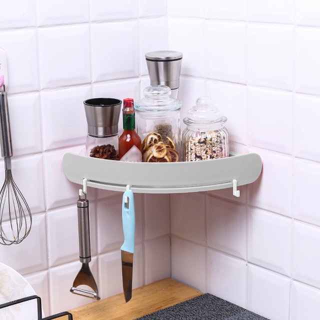 LSLJS Hanging Corner Shelf, Bathroom Corner Rack, Hole-free Bathroom Corner Shelf, Wash Table Traceless Wall Hanging, Tripod, Commodity Shelf
