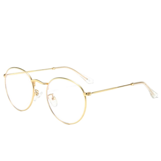 Classic Small Round Unisex Eyewear Lightweight Transparent Lens Glasses for Outdoor Activities and Daily Use