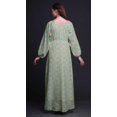 thumbnail image 4 of Bimba Robe Maxi à Manches Longues pour Femmes en Georgette Mousse avec Imprimé Floral d'Anémone et de Lavande Bleue, Taille Élastique - Petit, 4 of 5