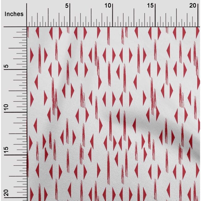 oneOone Cotton Poplin Fabric Triangle Ikat Print Fabric By The Yard 56 Inch Wide