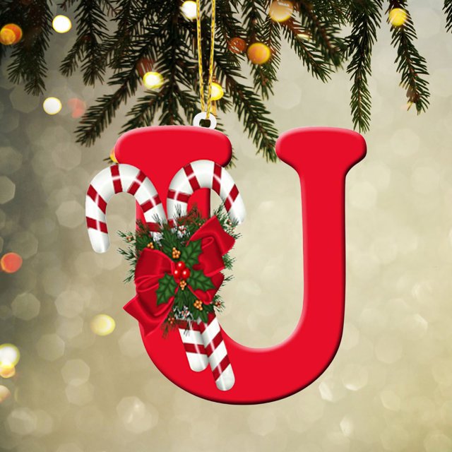 Vaidha 26 Letters Christmas Tree Decoration Pendant Christmas Tree Ornaments Personalized DIY Christmas Ornaments Christmas Decoration Xmas Tree Hanging Decor
