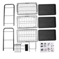 thumbnail image 2 of Amdohai 3-Tier Rustproof Dish Drying Rack Carbon Steel Dish Rack Multifunctional Organizer Dish Drainer with Drainboard Hooks Utensil Holder, 2 of 9