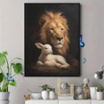 thumbnail image 4 of Lion And Lamb Christian Canvas Wall Art 15.75x11.81 Inches, 4 of 8