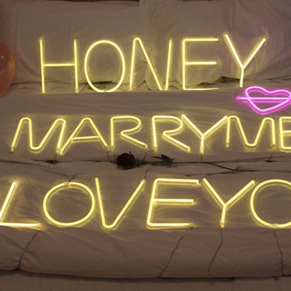 Creative Luminous LED Letters Night Light Wedding Birthday Party Decorative Lamp