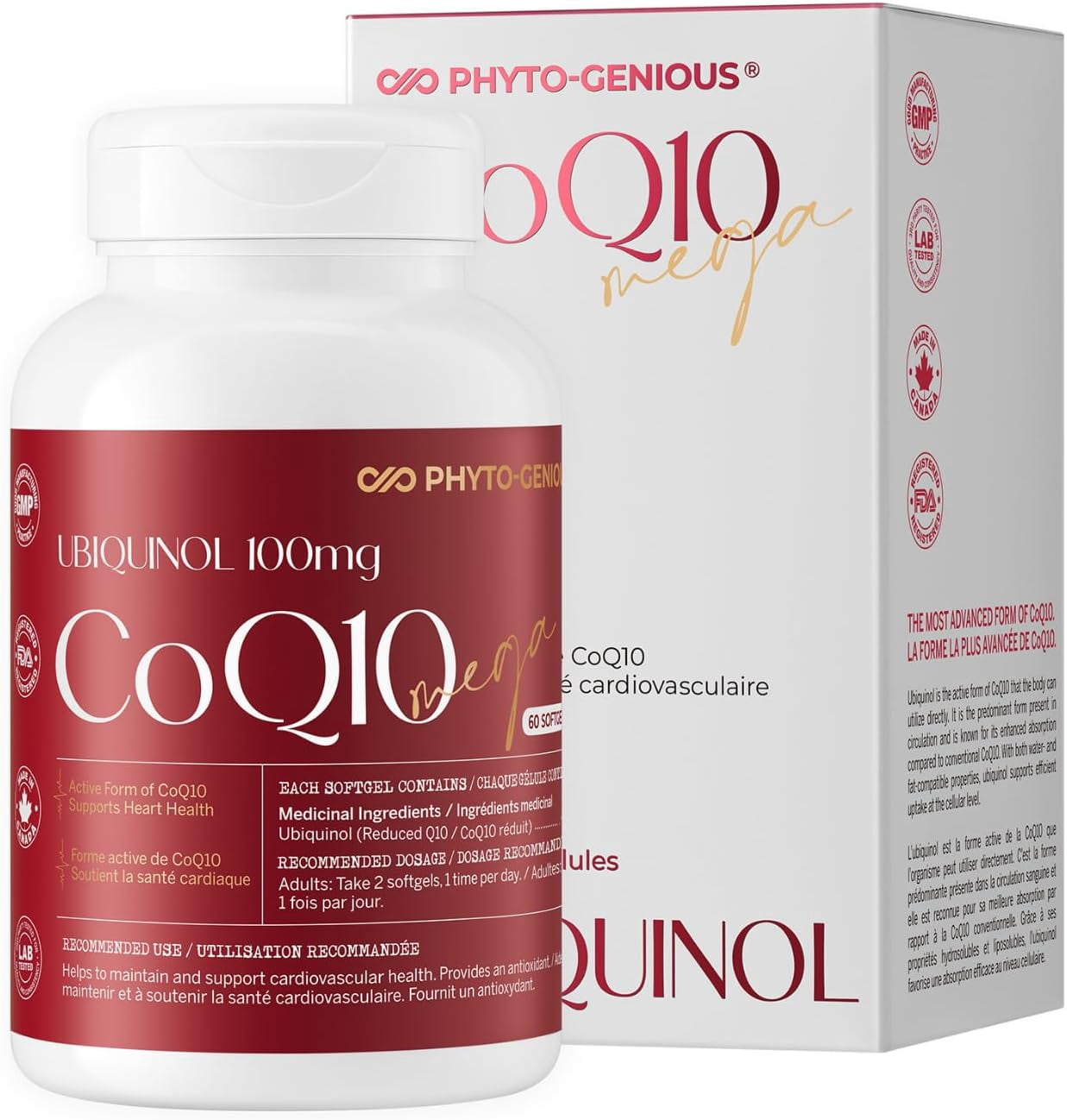 PHYTO-GENIOUS Ubiquinol  Coenzyme Q10, 100mg