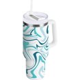 thumbnail image 1 of Gobelet de 30 oz avec Poignée, Couvercle et Paille, Gobelet d'Eau Isolé, Gobelet d'Eau en Acier Inoxydable, Tasse, Bouteille, Réutilisable, Compatible avec Porte-Gobelet, Fluide Sarcelle, 1 of 6