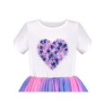 thumbnail image 4 of Robe Fille Blanche Multicolore Teinture sur Nœuds Cœur Plissée Tulle Fête Décontractée 5 Ans, 4 of 7